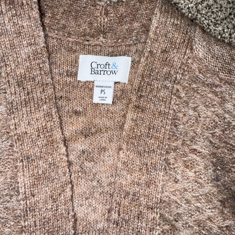 Croft & Barrow Tan Textured Cardigan